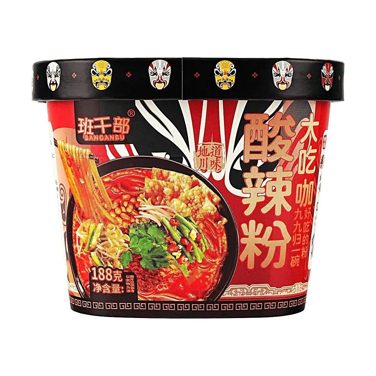 Ban Gan Bu Sour and Spicy Noodles 188g - Authentic Sichuan Flavor Instant Rice Noodles
