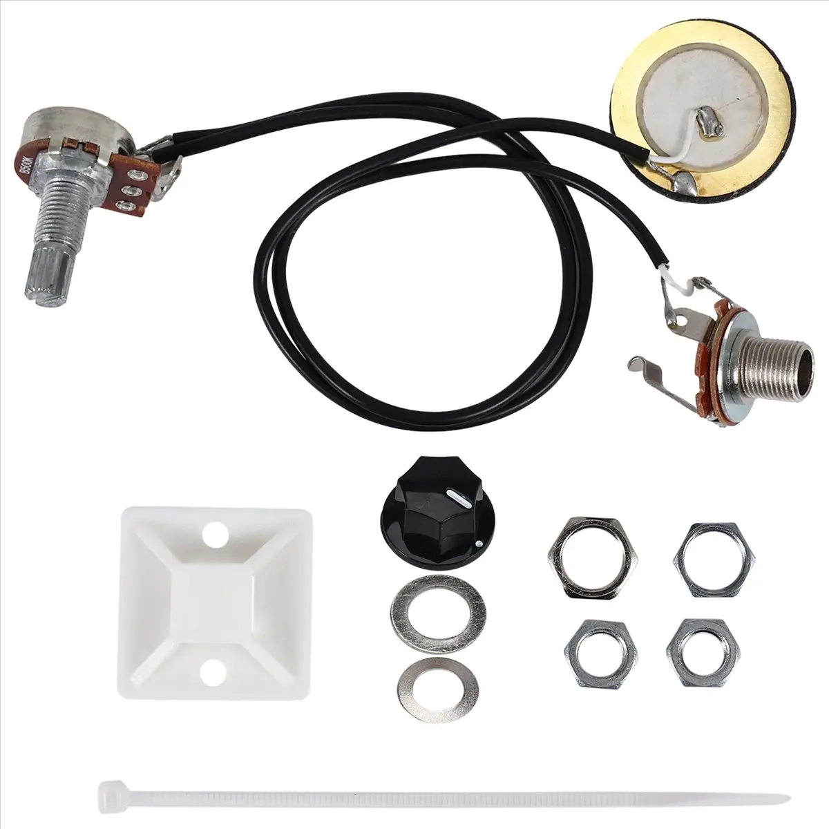 27MM Guitar Pickup Piezo Transducer Prewired Amplifier With 6.35MM Output Jack for Acoustic Guitar Ukulele Cigar Box Guitar