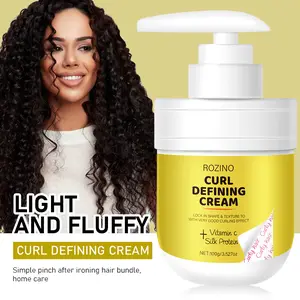 Rozino Curl Defining Cream Light and Fluffy Hair Curling Cream with Vitamin C & Silk Protein for Home Care 100g Gel Haircare