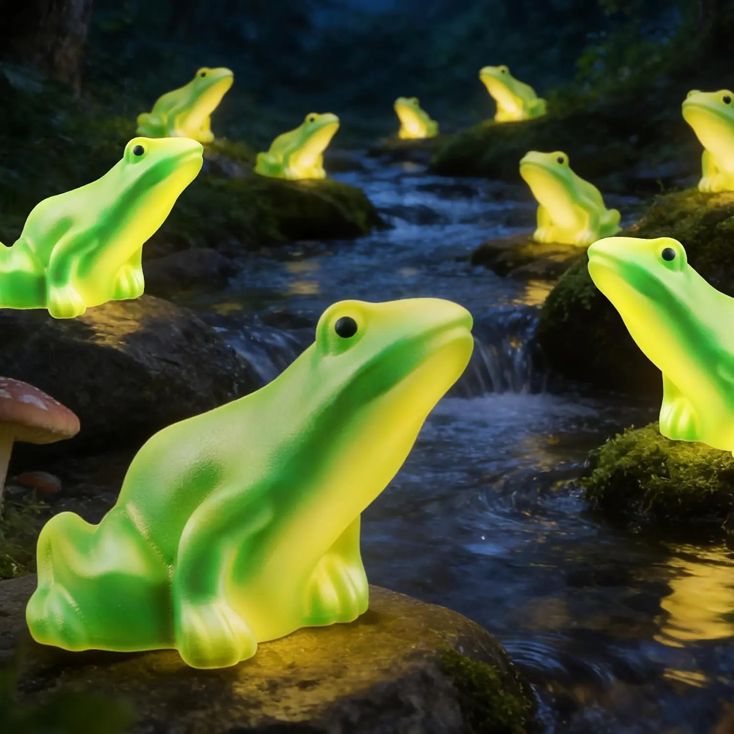 Solar Frog Path Lights Outdoor for Garden Art Decor,6PACKS Frog ster Yard Decorations,Frog Lights for Houwarming Gifts,Lawn Ornament,Gardening Gifts for Grandma,Women,Mom Day,Hou Decor