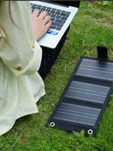 Portable Solar Panel, Foldable Solar Panel with 30w USB Port, Ideal for Camping Backpacks, Compatible with Phones Laptops RV Car, Flexible Solar Panel