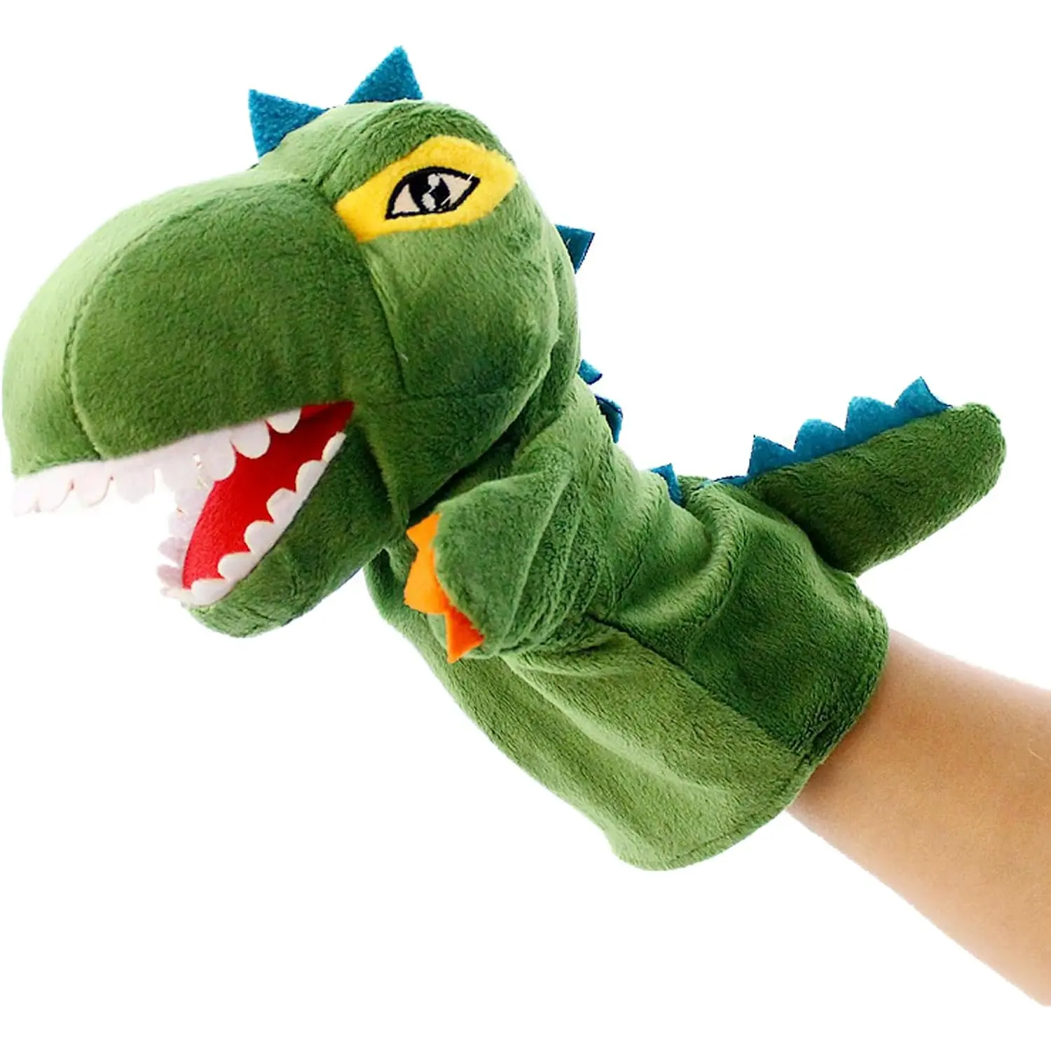 Plush Dinosaur Open Mouth Hand Puppets Animal Toys for Kids Imaginative Pretend Play Storytelling