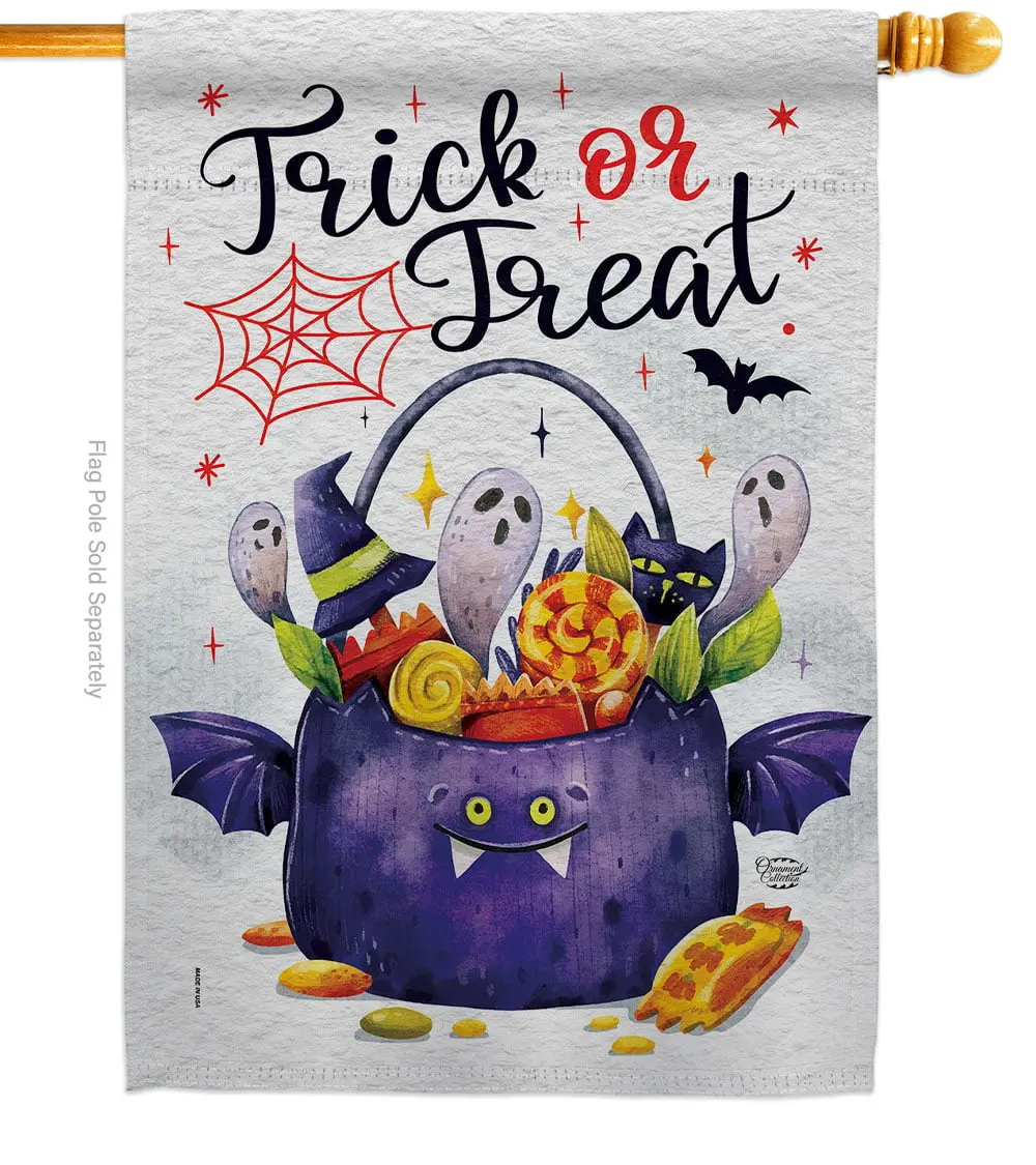 Ornament Collection H190180-BO 28 x 40 in. Falltime Halloween Full Treat House Flag