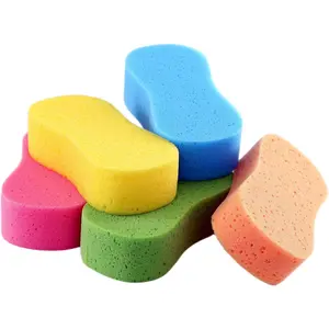5 Pack Extra Thick Large Colorful Multi-Purpose Cleaning Sponges for Car Bathroom Kitchen Bike Boat Random 5-Color Mix