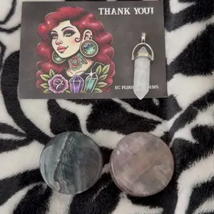 Rainbow Fluorite Stone Plugs Double Flare – Natural Crystal Gauges in Vibrant Purples & Greens 3mm-35mm- Yellow Fluorite Listed as Variation