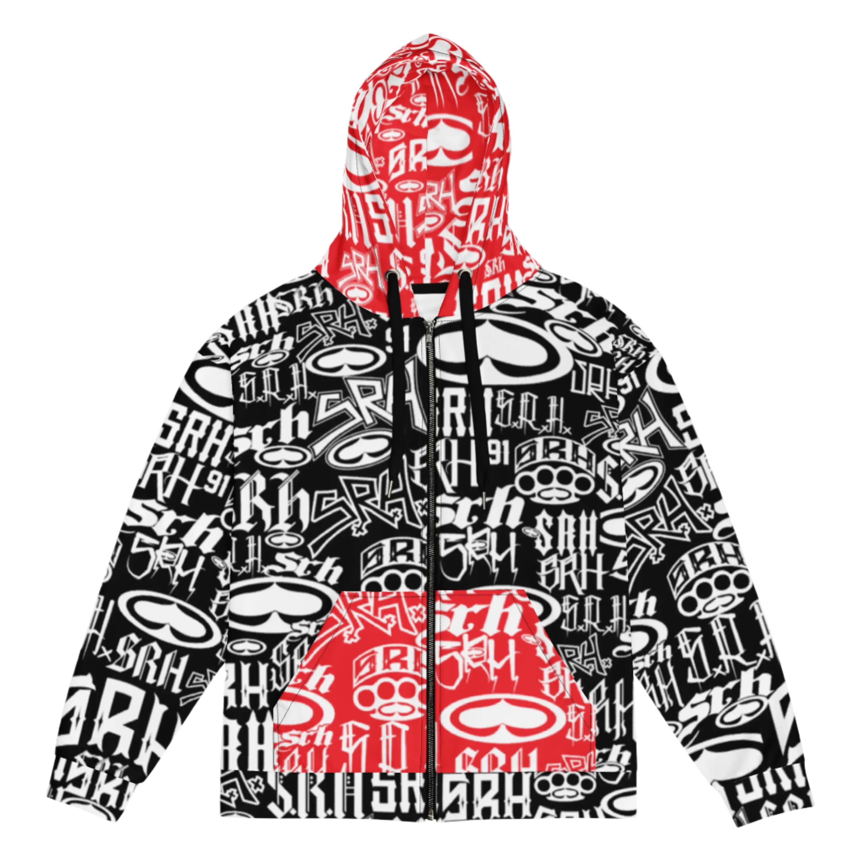 Blasted Zip Hoodie (Red)