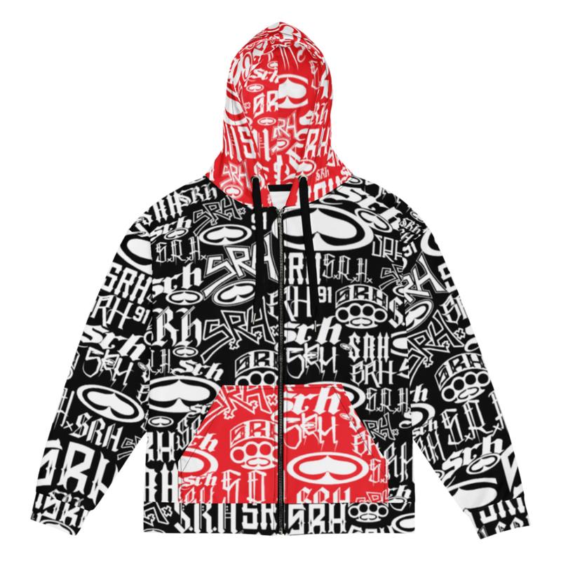 Blasted Zip Hoodie (Red)