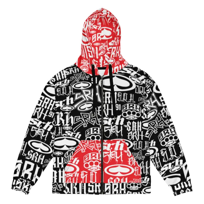 Blasted Zip Hoodie (Red)