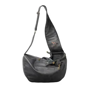 Noah & Paw Adjustable Dog Sling Carrier for Small Pets 5-18lb, Vegan Leather & Fur Lined, 3X Safety, Machine Washable