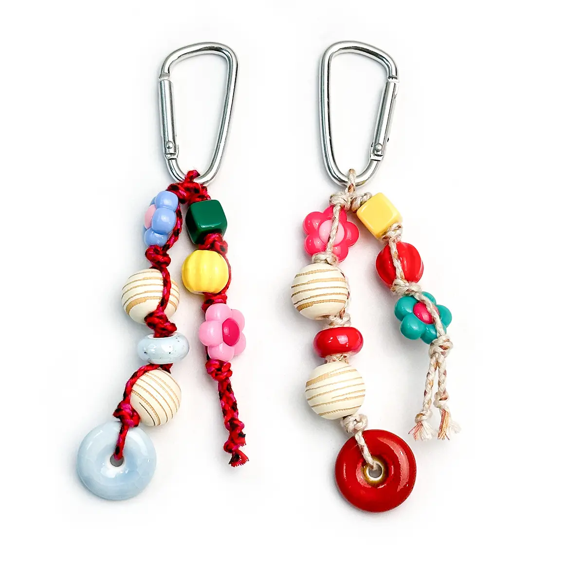 Boho Beaded Bag Charm, Handmade Wooden Flower Keychain, Colorful Purse Charm for Girls, Ethnic Style Backpack Accessory, Lucky Charm Decoration, Bohemian Bag Pendant, Gift for Best Friend, Birthday Gift, Travel & Everyday Bag Accessory,Handmade Key Holder