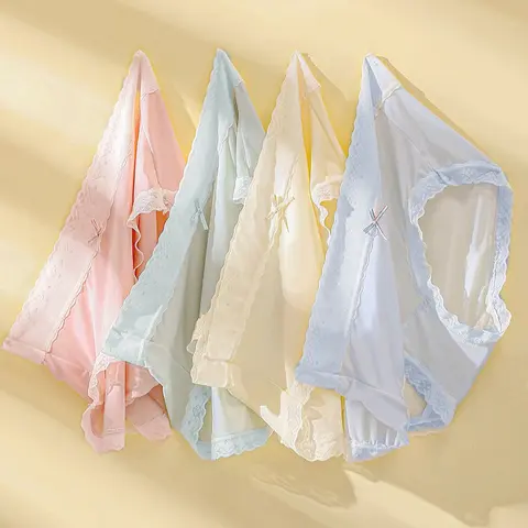 Women's Cotton Panties - 6 Pack Cute Love Print Briefs with Stretchy Waistband & Double Layer Crotch Soft Breathable Underwear for Everyday Wear & Postpartum Comfort Spring- Fit