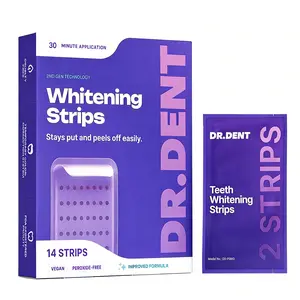 DRDENT Purple Teeth Whitening Strips Kit, 7/21 Sessions, Peroxide-Free, Enamel Safe, Non-Sensitive, Teeth Brightening Solution