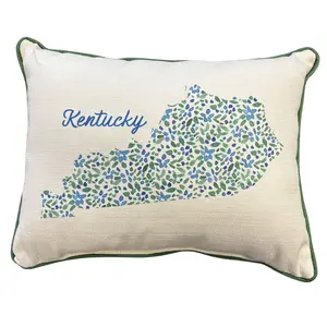 Floral Blue Green Kentucky Shape Pillow