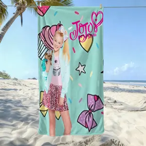 JoJo Siwa design  beach towel, soft texture, beach blanket, is a soft and lightweight sand blanket for travel, swimming pool, surfing, yoga, camping, travel towels, personalized towels. Is Christmas, Holidays, Birthdays, Halloween