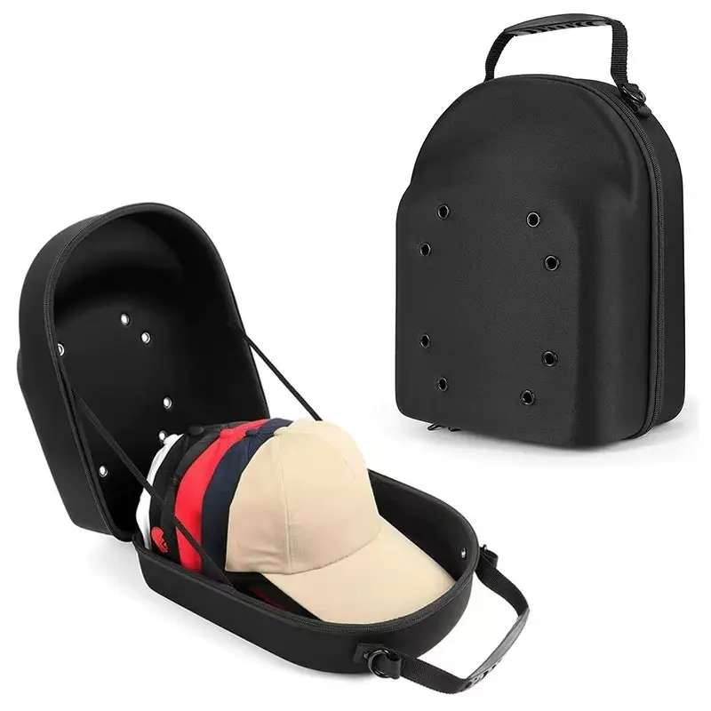 Durable Pouch Hat Organizer with Zip Cap Holder - Handle-Carry, Waterproof Dustproof Fabric, Multifunctional Storage Solution for Casual Baseball Caps, Sports Gear (Camo/Black Home Organizer), Compact