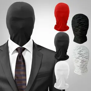 2pcs Black Cosplay Full Mask Thin Breathable Hood Cosplay Prop Party Decoration Ghost Festival Accessories Cosplay Head Cover