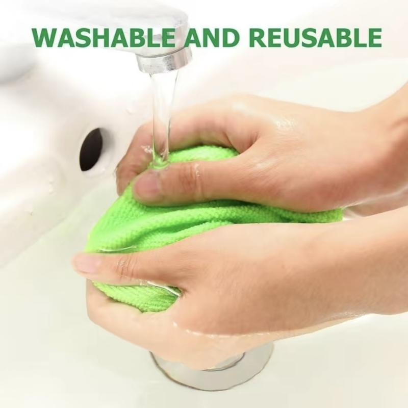 Windshield Cleaner Tool - Extendabie HandleAuto Glass Wiper Kit with 3 Reusable WashableMicrofiber Pads! Perfect for Car Interior &Exterior, Cleans Dirty Windows Easily. GreenWand + Cloth Pads, Must-Have Car CleaningBrushes for Spotless Glass microfiber t