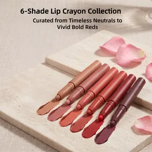 6 Pcs Matte Lip Liner Set: Waterproof Long Lasting Lip Liner Pencils, Creamy Smooth Highly Pigmented Lip Makeup Kit, Smudge-Proof Lip Contouring Set