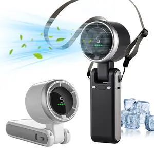 Portable Handheld Turbo Fan, 5 Gear Wind, Battery Operated, Up to 12 Working Hours, 3 IN 1 Hand Fans with Air Turbo Tech Cooling Fan for Outdoor Activities, Travel, Beach, Office, Summer Essential Gift