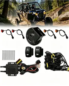 YCHOW-TECH Street Legal UTV Turn Signal Kit, Pre-Wired Plug & Play with 110D Horn, Rocker Switch, Hazard Light, Blinker Lights, Nylon Cable, Easy Installation, Universal for Polaris RZR, Can-Am