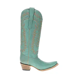 Corral Womens Embroidered Snip Toe Pull On  Casual Boots Mid Calf Mid Heel 2-3" - Green