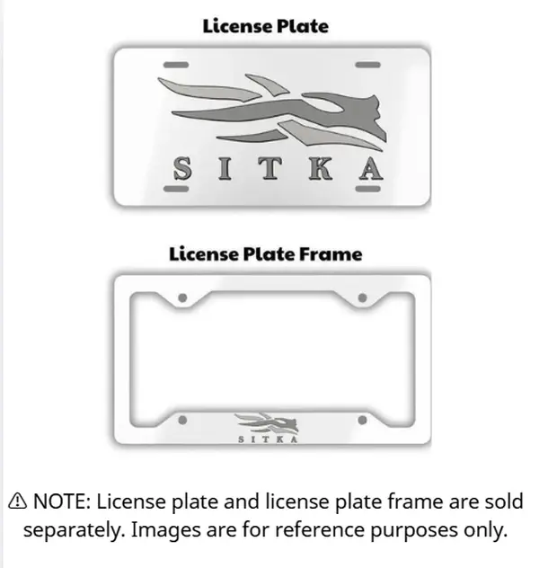 Sitka White License Plate & Frame Set for Car Truck Decor Made in USA Easy Install USA Car Accessories