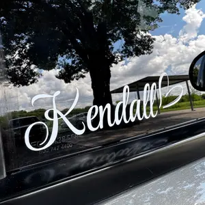 Custom Name with Heart Vinyl Decal, Vinyl Decal For Car, Simple Car Sticker I