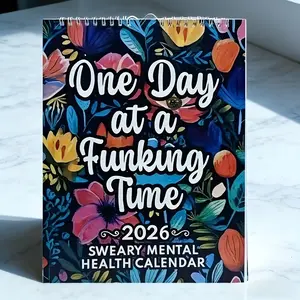 2026 Elegant Floral Mental Health Planner with Monthly & Weekly Layouts, Sturdy A5 Spiral Bound Calendar with Note Section, Durable Cover and Vibrant Flower Design for Daily Planning & Goal Setting