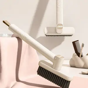 Multi-Function Rotating Crevice Cleaning Brush, 2025 Upgraded Hard-Bristled Crevice Cleaning Brush for Tight Spaces, 360 Degree Rotating No Dead Corners Gap Brushes for Bathroom (Beige & White)