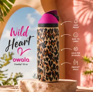 Owala FreeSip 32oz Stainless Steel Water Bottle, Wild At Heart Edition, 2026 Summer Washable Reusable Hydrate Gift, Leakproof Drinkware Tumbler for Everyday Use