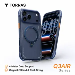 TORRAS Ostand Q3 Air for iPhone 17/16/15 Pro Max Case with 360 Magnetic Stand, Fit for MagSafe, 4M Drop Tested, Camera Control Button, Shockproof Phone Case Cellphone Protective