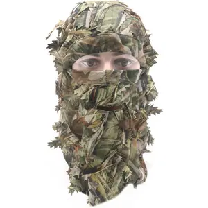 Ghillie Camouflage Leafy Hat 3D Full Face Mask Headwear Turkey Camo Hunter Hunting Accessories