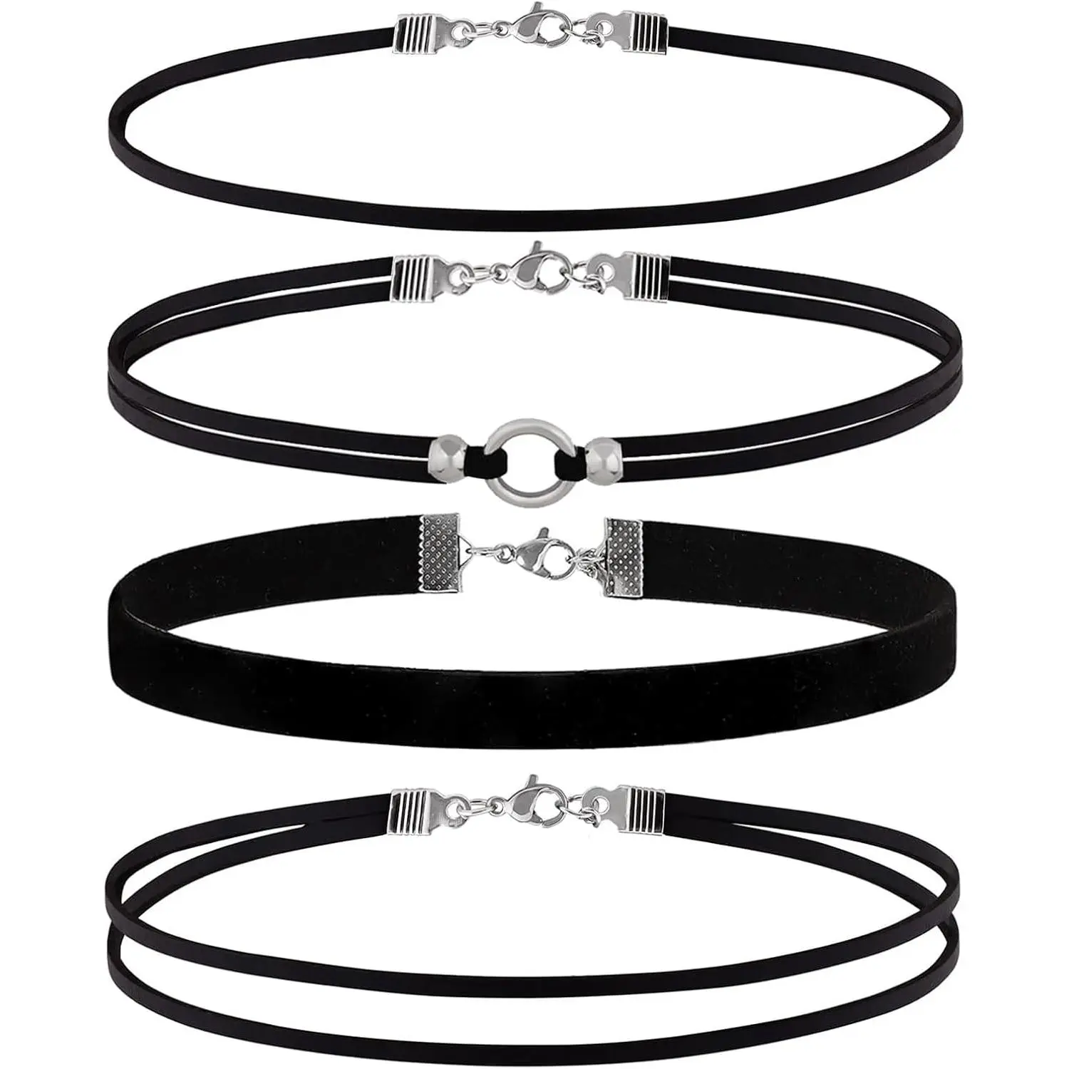 3pcs Black Choker Necklace for Women Black Velvet Choker Set Layered Black Choker Necklaces Classic Chokers for Women Adjustable Gothic Lace Black Collar Necklace for Party Cosplay Christmas Birthday Jewelry Gifts