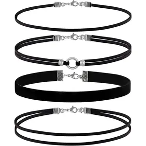 3pcs Black Choker Necklace for Women Black Velvet Choker Set Layered Black Choker Necklaces Classic Chokers for Women Adjustable Gothic Lace Black Collar Necklace for Party Cosplay Christmas Birthday Jewelry Gifts