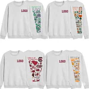 All Teams College Football Graphic Sweatshirt, Ash Grey Campus Map Game Day Tee, Unisex Sports Fan Shirt, USA Football Style Top
