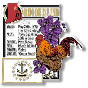 Rhode Island State Montage Magnet by Classic Magnets, 3" x 3.2"