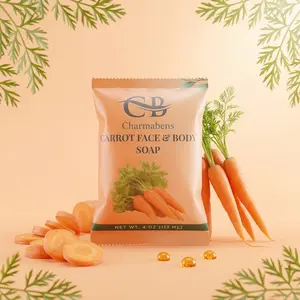 Charmabens Carrot Face & Body Soap – Gentle Cleansing Bar with Carrot Extract | Smooth & Fresh Skin (4oz)