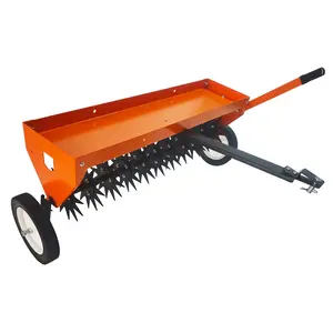 Adjustable Tow Behind Lawn Aerator, 40 Inch Steel Spike Aerator with Tray, Durable Garden Farm Soil Maintenance Equipment - SummerVibes