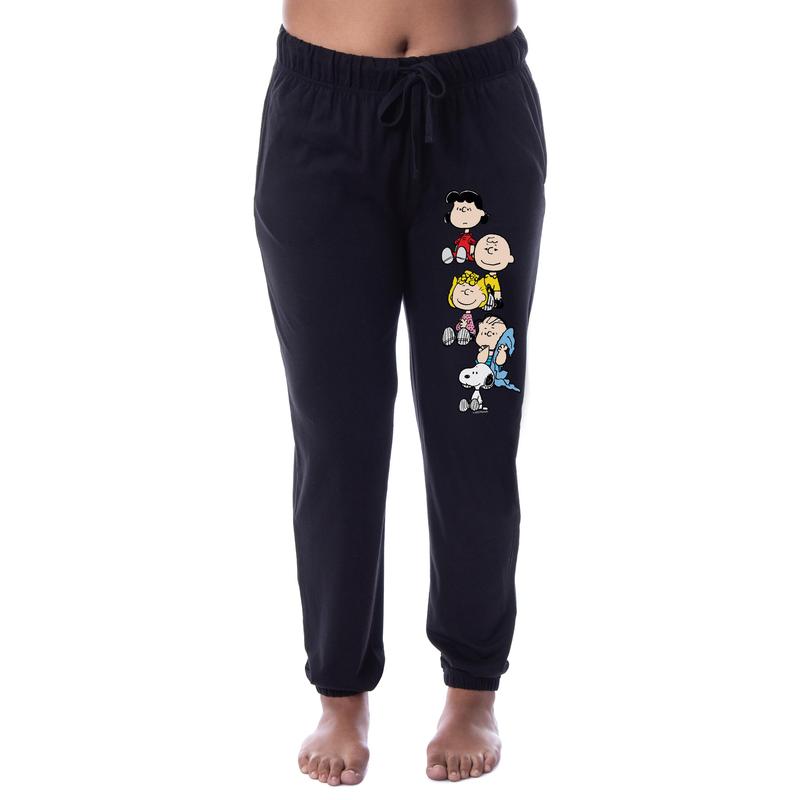 Peanuts Womens' Charlie Brown Snoopy Lucy Sally Linus Jogger Sleep Character Pajama Pants