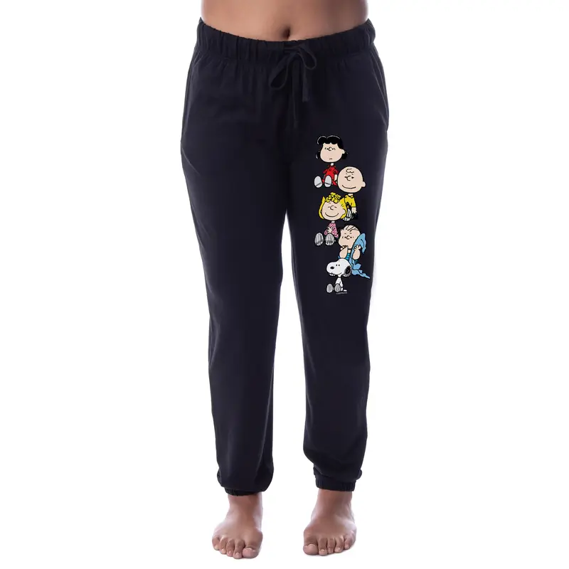 Peanuts Womens' Charlie Brown Snoopy Lucy Sally Linus Jogger Sleep Character Pajama Pants