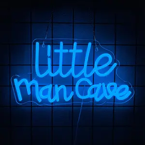 Little Man Cave Neon Sign, LED Neon Lights for Bedroom Gamer Room Wall Decor, Home Decor Light, Gift Ideas for Teen Boys Nephew Son Grandson