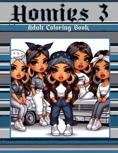 Homies Adult Coloring Book: Teens and Adults Stress relief coloring book, Kadric Publishing, Paperback