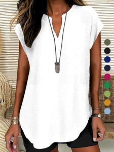 women's plain notched neck blouse, casual elegant top for summer, ladies clothes for daily wear, shirts