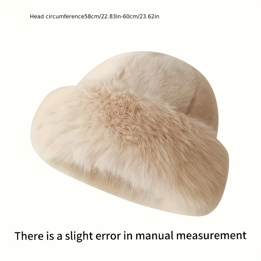 Women's Luxury Faux Fur Winter Hat - Thick & Fluffy Plush Ears, Soft & Warm, Elegant Black with Golden-Tipped Hood & Elastic Band, & Cold Weather Outdoor Hat for Skiing, Snow, Everyday Winter Wear - Stylish & Cozy Faux Fur Coat Accessory, Luxurious Fleec