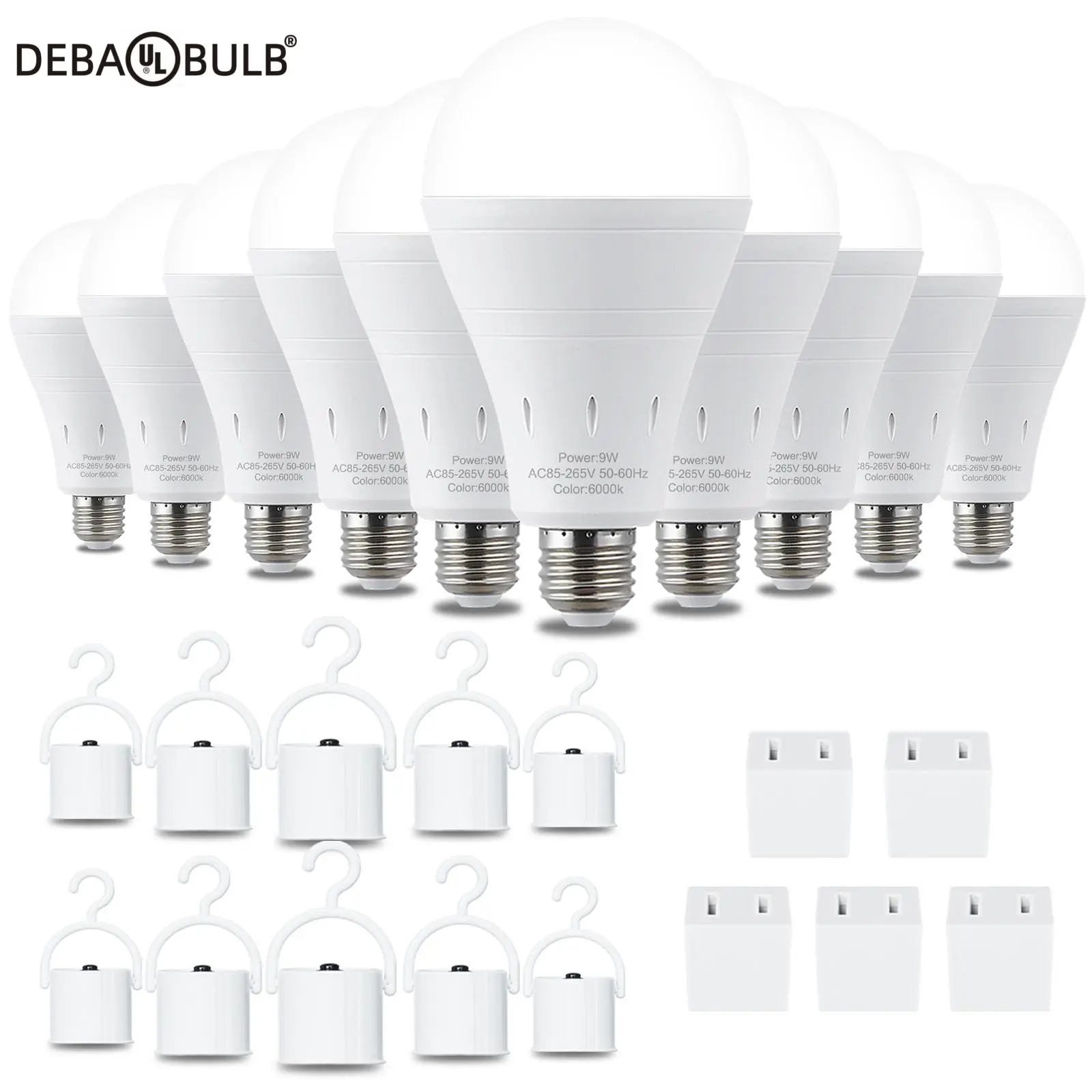 DEBAOBULB Rechargeable Emergency Light Bulbs  Battery Powered LED Light Bulb 6000K Daylight E26 120 Volt 9W 60W Equivalent with 1200mAh for Home Power Outage Camping Hurricane summergarden,campingessentials,outdoorfurnitureset,campinggear