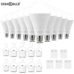 DEBAOBULB Rechargeable Emergency Light Bulbs  Battery Powered LED Light Bulb 6000K Daylight E26 120 Volt 9W 60W Equivalent with 1200mAh for Home Power Outage Camping Hurricane ,Father's Day Gift