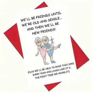 Funny Friendship Card for Bestie, Creative Birthday Card with Envelope for Best Friend, Thank You Cards, Gift Cards, Custom Message Card