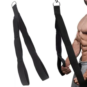 3 Section Webbing Lat Pulldown Rope Triceps Pushdown Cable Attachment Bicep Curl Fly Heavy Duty for Cable Machine Home Pulley System