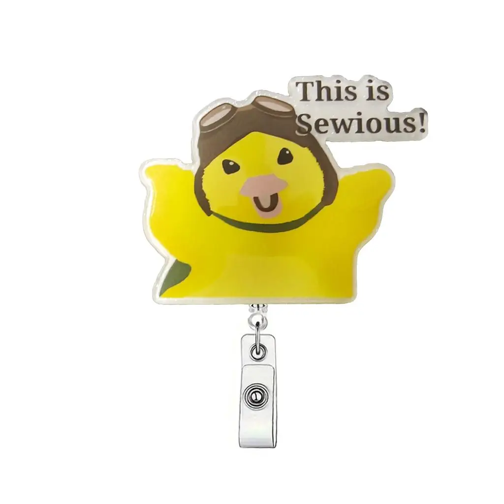 Cute Duck Design Badge Holder, 1 Count Retractable Badge Clip, ID Card Holder for Students Office Staff Doctors Nurses Teachers