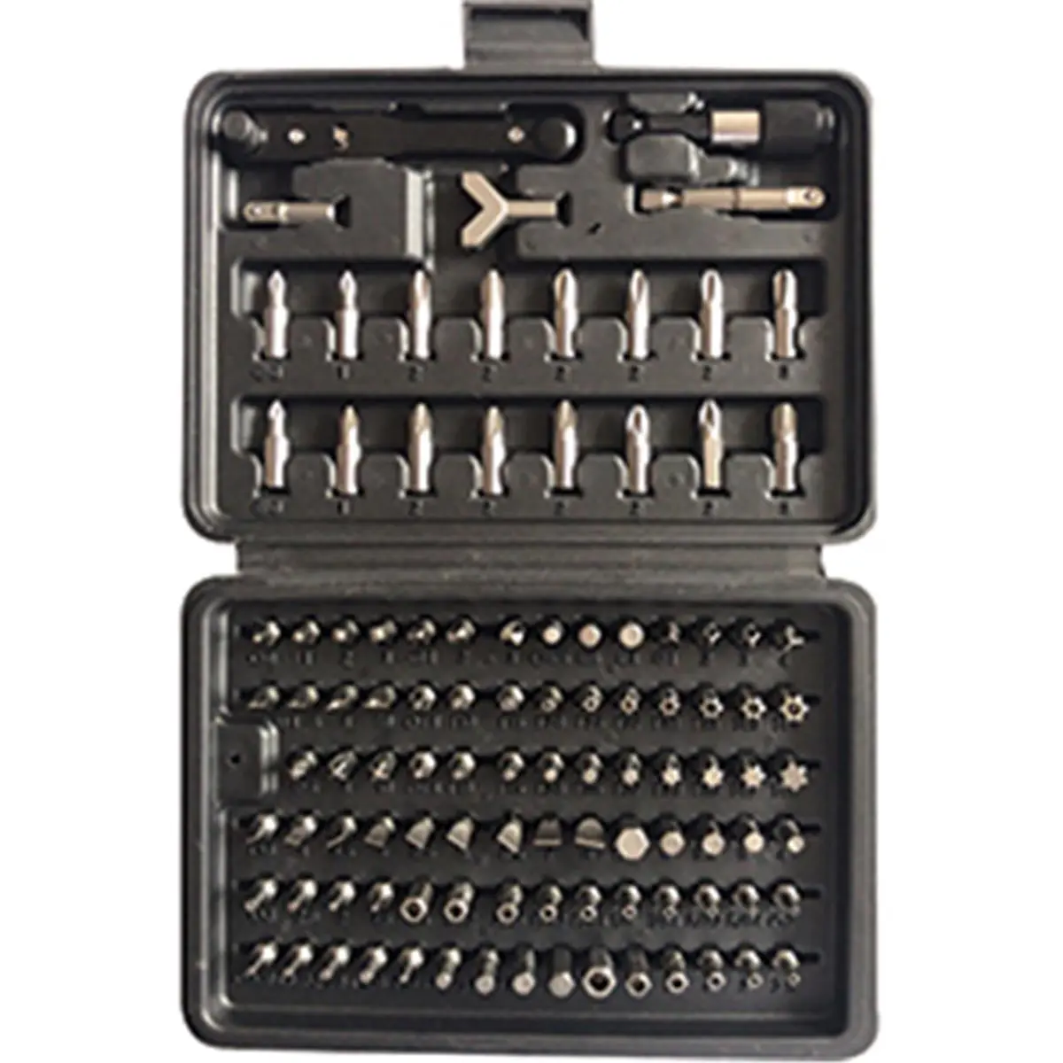 212 MAIN ATD Tools ATD-505 105-Piece Master Bit Set - Quick-Release Chuck, Reversible Ratchet, Clutch, Chrome Vanadium, Torx, Metric Hex, SAE Hex, Slotted, Spanner Bits, 25mm Chrome Vanadium Components